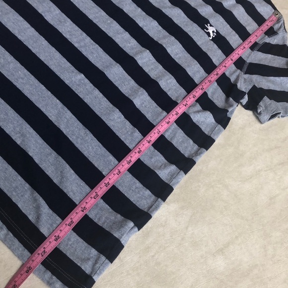 Express Men's 100% Cotton Blue Striped Crew Neck Tee Short Sleeves Size M - Picture 5 of 11